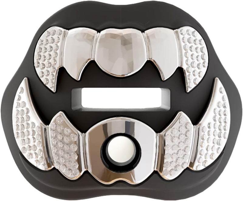 LeCool Football Mouth Guard with Connected Strap- 3D Beast Chrome Adult and Youth Mouth Guard-Mouth Piece for Sports for Maximum Air Flow and Teeth Protection - Image 1